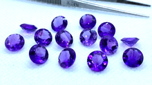 Load image into Gallery viewer, Amethyst Round Cut African Dark Purple Small AAA VS Nice