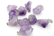 Load image into Gallery viewer, Amethyst Crystal Necklace Pendant Rough Facet Brazilian 35mm Raw