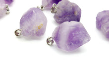 Load image into Gallery viewer, Amethyst Crystal Necklace Pendant Rough Facet Brazilian 35mm Raw