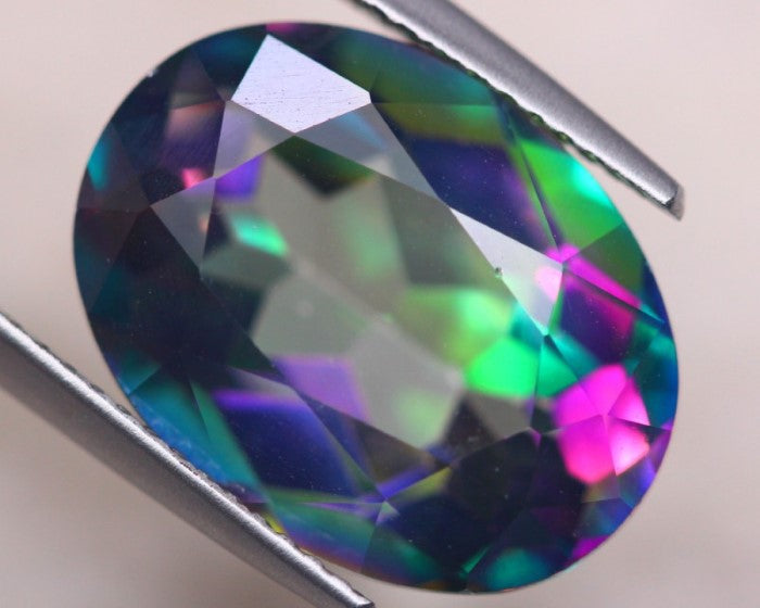 Mystic Topaz Oval Cut Rainbow Brazilian 6x4mm – rocksolidfossils