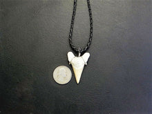 Load image into Gallery viewer, Otodus Extinct Giant Shark Tooth Necklace 1 Inch Long Genuine