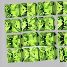 Load image into Gallery viewer, Peridot Princess Cut Pakistani Gem Square