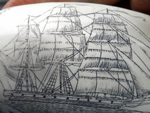 Lade das Bild in den Galerie-Viewer, Sperm Whale Tooth Replica Scrimshaw 7 Inches Long The Comet Resin Model