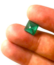 Load image into Gallery viewer, Emerald Square Cut 8mm Cloudy Pakistan Swat Gem 2 Carat Stone