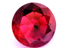 Cargar imagen en el visor de la galería, Ruby Lab Grown Round Cut Man Made Calibrated Synthetic Thailand AAA IF
