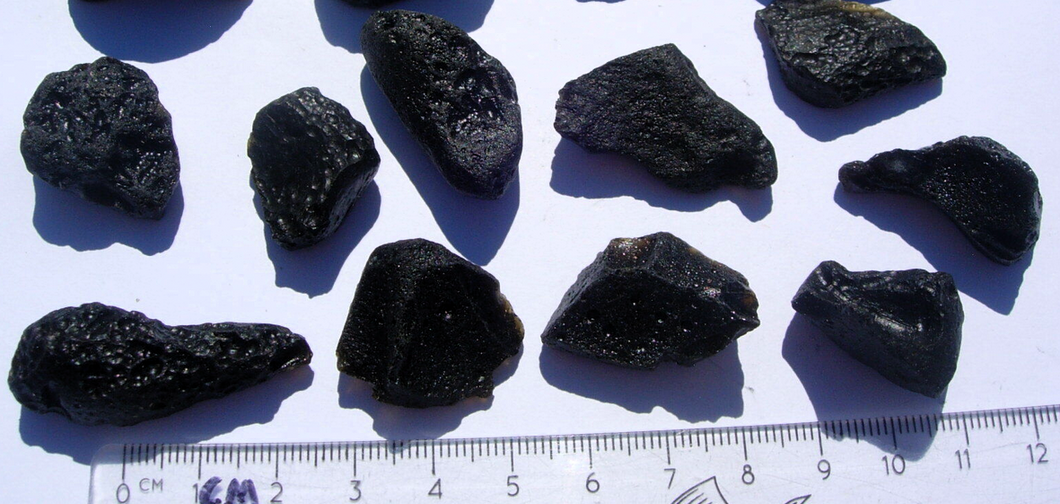 Tektite Lot 10 Pieces Meteorite Fragment Impact Glass Space Rock