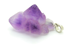 Load image into Gallery viewer, Amethyst Crystal Necklace Pendant Rough Facet Brazilian 35mm Raw
