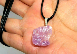 Amethyst Crystal Necklace Pendant Rough Facet Brazilian 35mm Raw