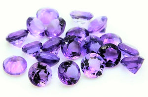 Amethyst Round Cut Brazilian Violet Purple Small AA VS Nice