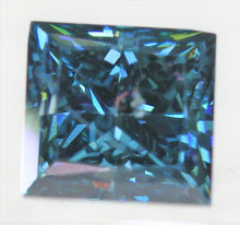 Cargar imagen en el visor de la galería, Diamante azul de talla princesa, indio vivo, tamaño micro de 3 mm (3 mm x 3 mm)
