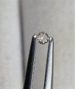 Champagne Colored Diamond Round Cut 3mm Mini Sized