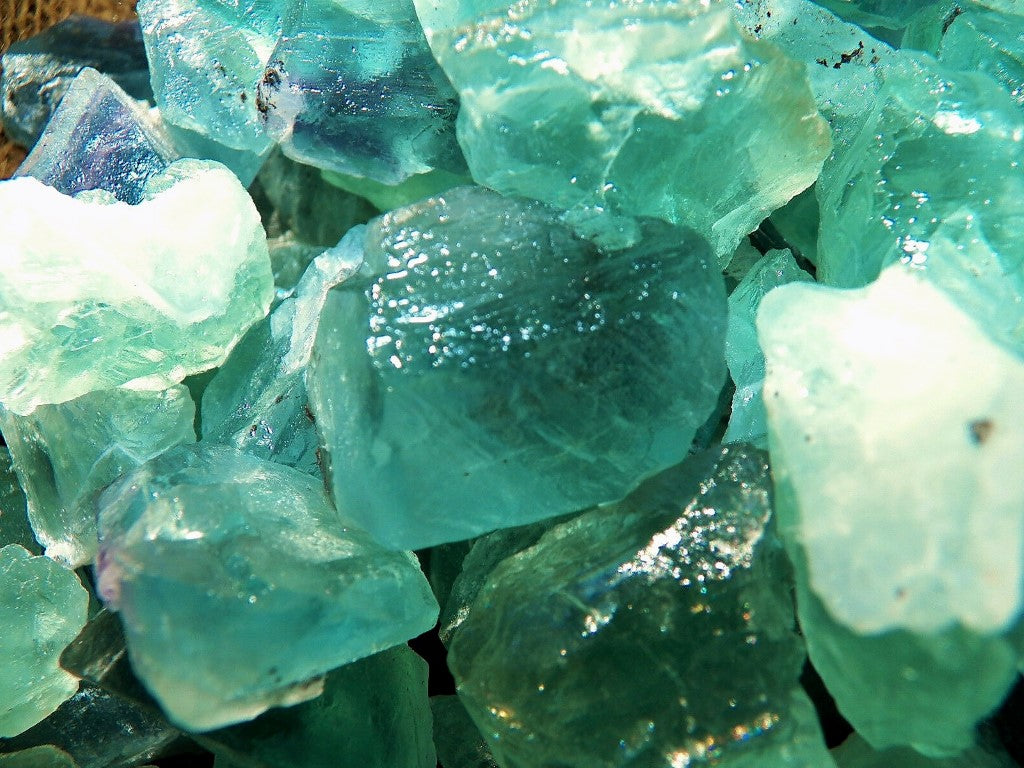Green Fluorite Crystal Rough Gems Brazilian Bulk Lot Small Stones