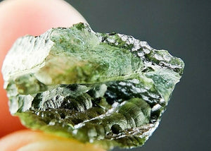 Moldavite Tektite Fragment Meteorite Green Impact Rock 1/2g Genuine Czech Republic