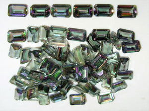 Mystic Topaz Emerald Cut Rainbow Brazilian 6x4mm 1/2 Carat