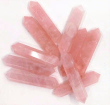 Cargar imagen en el visor de la galería, Rose Quartz Pink Crystal Obelisk Gem Double Terminated Wand
