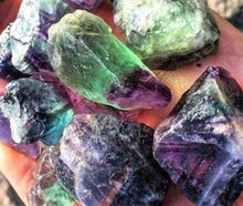 Charger l&#39;image dans la galerie, Rainbow Fluorite Crystal Rough Large Rock Brazilian 2 Inches Raw
