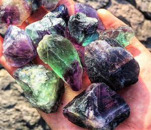 Jumbo Rainbow Fluorite Rough Stones, Natural Rainbow Jumbo Rainbow Fluorite Rough Stones, Natural Rainbow