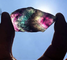 Charger l&#39;image dans la galerie, Rainbow Fluorite Crystal Rough Large Rock Brazilian 2 Inches Raw
