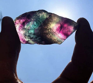 Rainbow Fluorite Crystal Rough Large Rock Brazilian 2 Inches Raw