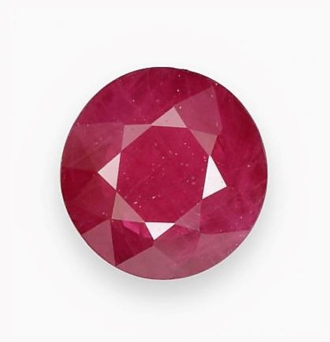 Hunza Ruby Ruby Round Cut 9mm 3 Carat Cloudy Pakistan Hunza Gem – rocksolidfossils