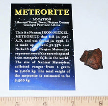 Cargar imagen en el visor de la galería, Nantan Chinese Iron Nickel Meteorite Fragment 5g Genuine

